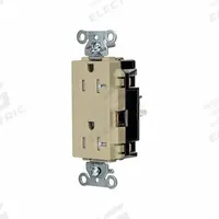 HUBBELL Receptacle: Decorator Duplex, 5-20, Ivory, 125V AC, 20 A, 2 Pole / 3 Wire (MPN HBL2162STITR)
