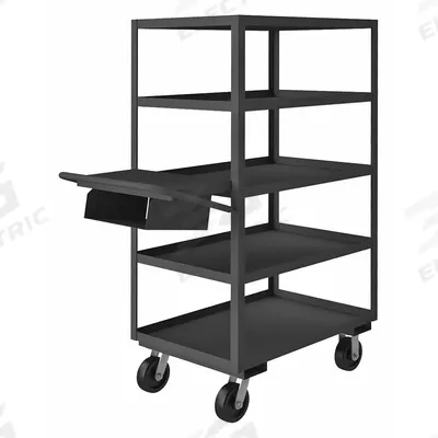 APPROVED VENDOR Utility Cart: 3,600 lb, 5 Shelves, 63 in L x 31 in W x 63 in H Overall Dim - Order-Picking Utility Carts with Lipped Metal Shelves