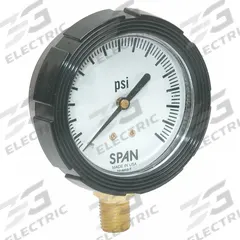 SPAN Pressure Gauge with Internal Seal: 0 psi to 1,000 psi, LFS-210, 2 1/2 in Dial, Buna-N, Brass, 4 (MPN LFS-210-1000-G-KEMX). Key specifications — Brand: SPAN; Gauge Case Liquid: Glycerin; Seal Fill Liquid: Instrument Oil; Seal Lower Housing Material: Brass; Accuracy: ±1.00%; Gauge Wetted Parts: Brass / Copper.