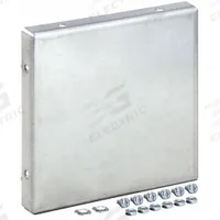 HOFFMAN Wireway Closure Plate: 10 in Wd, 10 in Ht, 14 ga Gauge, 1, Without Knockouts, Steel (MPN F1010GCPNKGV). Key specifications — Brand: HOFFMAN; Finish: Galvanized; With/Without Knockouts - Broad: No.