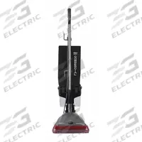 SANITAIRE Upright Vacuum Cleaner: 12 in Cleaning Path Wd, 120 cfm Air Flow, 14 lb Wt, Std, Bagless (MPN SC689B). Key specifications — Color: Red; Vacuum Motor Type: Brushed; Includes Onboard Hose: Onboard Hose Not Included; Head Height Adjustment: 6-Position; Brand: SANITAIRE; Independent Brush Motor: No; Broad Combined Bag/Bagless & HEPA: Standard Bagless Vacuum; Onboard Hose: No.