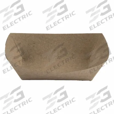 APPROVED VENDOR Disposable Carry-Out Food Container: 1 Compartments, 2 1/8 in Ht, Brown - Paper Food Trays