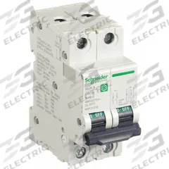 SCHNEIDER IEC Supplementary Protector: 16 A Amps, 14kA at 240V AC, Screw Clamp, C60SP, B (MPN M9F21216). Key specifications — Terminal Connection: Screw Clamp; AC Voltage Rating: 240/415/440V AC; Curve Type: B; DC Voltage Rating: Not Rated; Max. AIR Rating: 14kA at 240V AC; Series: C60SP; Brand: SCHNEIDER.