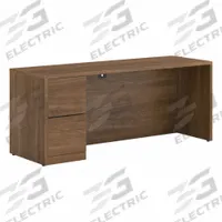 HON Single Pedestal Desk: Pinnacle, 72 in Overall Wd, 24 in Overall Dp, Driftwood, BIFMA (MPN H105904L.PINCPINC). Key specifications — Color: Pinnacle; Desktop Color: Driftwood; Material: Laminate.