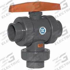 HAYWARD Manual Three-Way Ball Valve: 2 in, PVC, T Flow, True-Union Socket/True-Union NPT, Tee (MPN TW1200ST). Key specifications — Brand: HAYWARD; Handle: Tee.