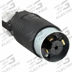 HUBBELL Locking Plug: Non-NEMA, Black/White, 250V DC/600V AC, 20 A_30 A, 4 Pole, 5 Blade (MPN HBL25415B). Key specifications — Brand: HUBBELL.