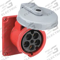 HUBBELL Pin and Sleeve Receptacle: Red, 200/346 to 240/415V AC, Three Phase, 100 A_125 A, 4 Pole (MPN HBL5100R6WP). Key specifications — Brand: HUBBELL.