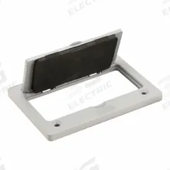 HUBBELL WIRING DEVICE-KELLEMS Floor Box Cover: Rectangular, Gray, ABS, Smooth (MPN PFBR826GYA). Key specifications — Brand: HUBBELL WIRING DEVICE-KELLEMS; Color: Gray; Cover Shape: Rectangular; Finish: Smooth; Material: ABS.