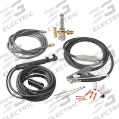 ESAB TIG Torch Kit: Air-Cooled, 12 1/2 ft (MPN 10-4080). Key specifications — Brand: ESAB; Manufacturer Part Number: 10-4080; Neck Type: Rigid; Gas Valve (Table): With.