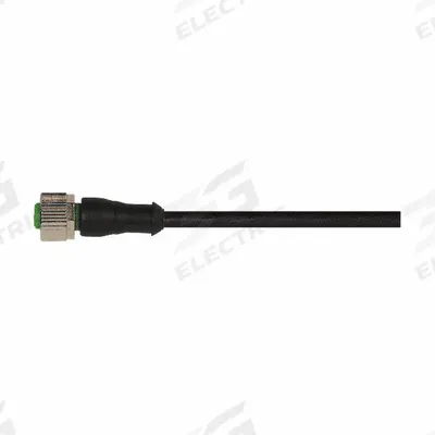MURRELEKTRONIK Cordset: M12 Female Straight X Bare Wire, 3 Pins, Black, PUR, 10 m Cable Lg - Single-Ended Cordsets with PUR Jacket for Twisting Applications