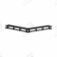 Patch Panel: 1 Rack Units, 24 Ports, Angled, Adhesive Label/Front Numbered, Unshielded, Rear Access (MPN CPPA24FMWBLY). Key specifications — Brand: PANDUIT; Compatible Adapter Type: Panduit Mini-Com Modules; Material: Steel; _Access Type: Rear Access; _Port Labeling: Adhesive Label; _Series: Mini-Com; _Shielded: Unshielded.