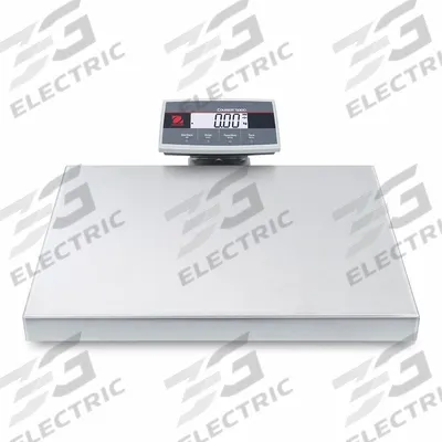 OHAUS Shipping Scale: 200 lb Wt Capacity - Imperial, 15 3/4 in Weighing Surface Dp - Shipping Bench Scales with Column-Mounted Indicator