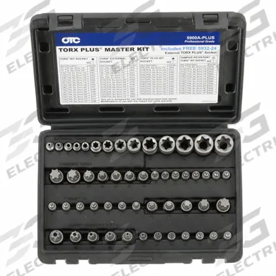 OTC Socket Set: 51 or More Pieces, 1/4 in, 3/8 in, 1/2 in Drive Size, 53 Pieces - Torx Bit Socket Sets