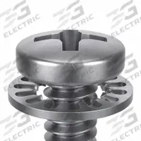 SEMS Screw: Flat/Split Lock, #10-32 Thread Size, 3/8 in Lg, Stainless Steel, Passivated, Pan, 25 PK (MPN 1-PPX-10F-37). Key specifications — Drive Size: #2.