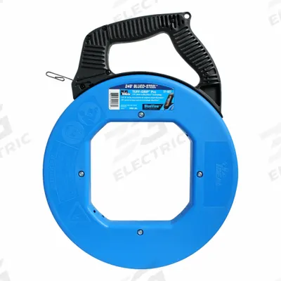 IDEAL Fish Tape: 240 ft Lg, Manual Wind Tape Retraction, 1,600 lb/in Tensile Strength - Steel Fish Tapes