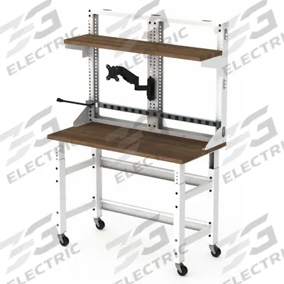 TECHWORKS Computer Workstation: 1 Shelves, 1 Display Mounts, 74 in Overall Ht - Open-Frame Computer Workstations
