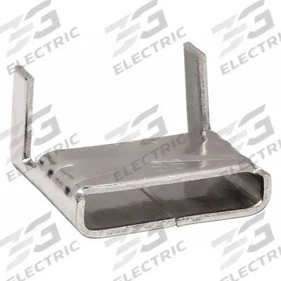 BAND-IT Banding Clip: Fits 1/2 in Strap Wd, Stainless Steel, 50 Qty, Flat, Light Duty - Strapping Clips for Stainless Steel Strapping