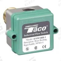TACO Flow Switch: Paddle, 1 in For Pipe Size, Brass, 1 in NPT, 1 in Connection Size, NPT, SPDT (MPN IFSWSBR-1). Key specifications — Brand: TACO; Contact Rating (DC): 15A @125/250VAC; For Pipe Size: 1 in; Contact Rating (AC): 10 A @ 125/250V.