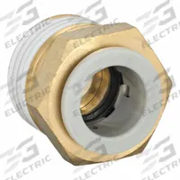 SMC Push-Fit Adapter Fitting: 12 mm OD x 1/2 in Pipe Size, Push-to-Connect x BSPT, Brass, Brass (MPN KQ2H12-04AS). Key specifications — Brand: SMC; Thread Size A: 1/2".