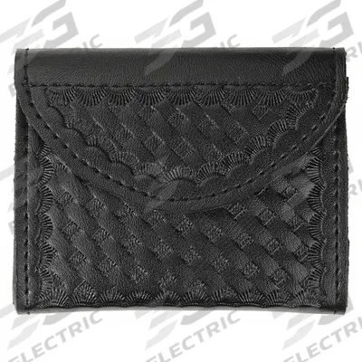 HEROS PRIDE Glove Pouch: Black, Synthetic Leather, Basket Weave - Duty Equipment Pouches