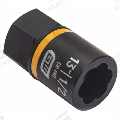 GEARWRENCH Bolt Extractor: 1/2 in Socket Size, 7-Point, Std, Black Oxide - 3/8" Drive Bolt Extraction Impact Sockets