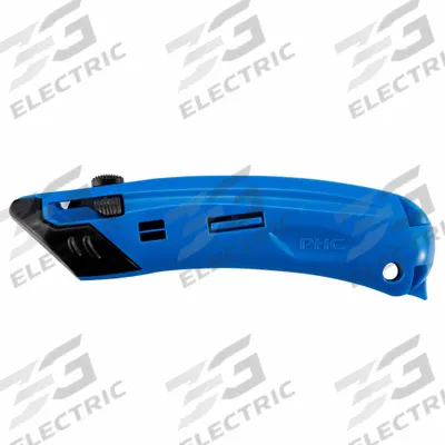 PACIFIC HANDY CUTTER, INC Safety Knife: 5 1/2 in Overall Lg, Plain, 1 1/2 in Overall Wd - Automatic Retracting Utility Knives with Blade Guide