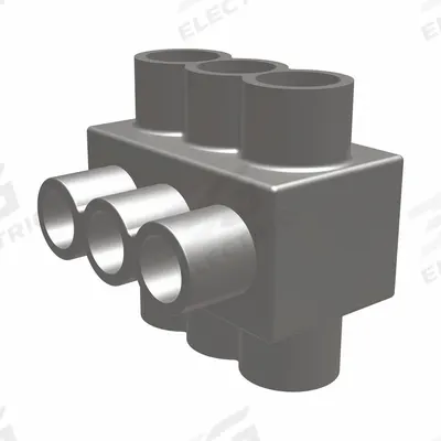 BURNDY Multitap Connector: 4 Port, Double-Sided Entry, 10 AWG – 250 kcmil Wire Size - Dry-Location Double-Sided Entry Multitap Connectors