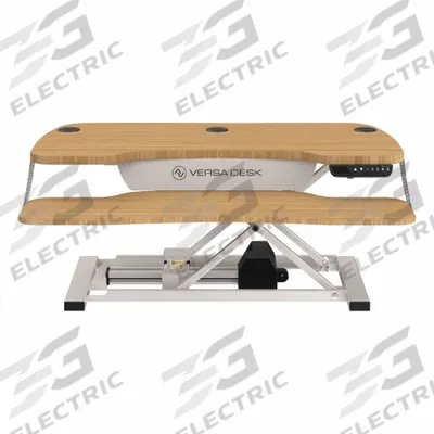 VERSADESK Standing Desk Converter: Electronic, Bamboo, Wood, 36 in Overall Wd - Electronic Standing Desk Converters