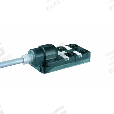 MURRELEKTRONIK Distribution Box: EXACT12, 4 Ports, 5 Pole M12 Female, 5 m Cable Lg - Passive Sensor Junction Blocks with Homerun Cable