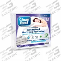 CLEANREST Mattress/Box Spring Protector: Full XL, 80 in Overall Lg, 54 in Overall Wd, White, 3.39 oz (MPN 845168005357). Key specifications — Brand: CLEANREST; Cover Material: Polyurethane; Mattress Pad Material: Polyester Blend; Fabric Weight/Thread Count: 3.39 oz.