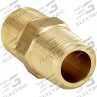 PARKER Metal Pipe Straight: Straight, Brass, 3/8 in x 3/8 in, Male NPT Threaded x Male NPT Threaded (MPN 3/8 FF-B). Key specifications — Maximum Operating Pressure: 3,900 psi.