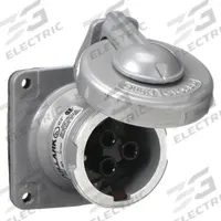 HUBBELL Pin and Sleeve Receptacle: Gray, 250V DC/600V AC, Three Phase, 30 A, 3 Pole, 3 Wire (MPN VR331). Key specifications — Brand: HUBBELL.