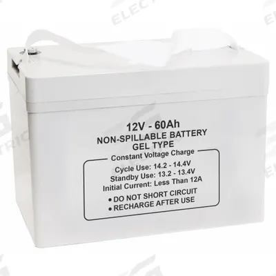 APPROVED VENDOR Sealed Lead Acid Battery: 12V DC, 60 Ah Capacity, 6.89 in Ht, 6.63 in Wd - Gel Sealed Lead Acid Batteries