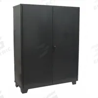 JAMCO Storage Cabinet: 48 in x 24 in x 78 in, Swing Handle & Padlock Hasp, 12 ga Panel Thick, Legs (MPN MJ248BL). Key specifications — attr62698: Black; attr62736: Welded; attr87895: Legs; attr62693: Assembled; attr62737: Stationary; attr62694: Adjustable; attr62695: Powder Coated; attr62696: Steel.