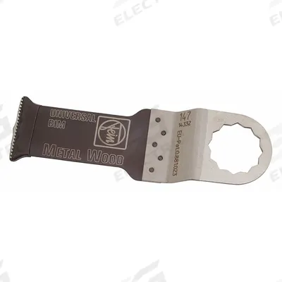 FEIN Oscillating Tool Blade: 1 1/8 in Blade Wd, 2 3/8 in Overall Lg, Flush Cutting - 12-Point Mounted Blades