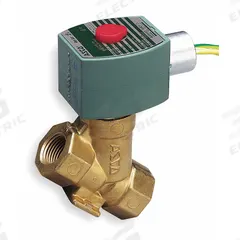 REDHAT Solenoid Valve: 2-Way, Normally Closed, 1/2 in Pipe Size, 110V AC/120V AC, Watertight (MPN 8222G047). Key specifications — Coil Enclosure: Watertight; Pipe Size: 1/2 in; Voltage: 120V AC; Brand: REDHAT.
