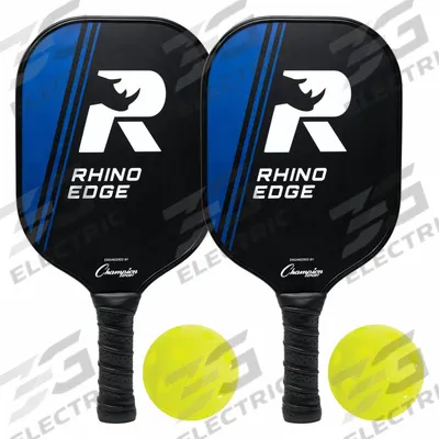 CHAMPION SPORTS Pickleball Paddle Set: Indoor/Outdoor, 2 Balls, Plastic, 4 3/4 in Handle Lg - Pickleball Paddle Sets