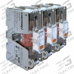 MERSEN Fuse Block: Open Block Design, 3 Pole, 600 V AC, Box Lug (MPN FB60J60B3). Key specifications — Brand: MERSEN.