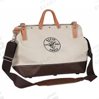KLEIN TOOLS Tool Bag: 24 in W x 6 in D x 15 in H, Brown, Canvas, 17 Pockets, 17 Inside Pockets (MPN 5102-24SP). Key specifications — Color: Brown; Brand: KLEIN TOOLS; Material: Canvas.