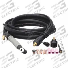 ESAB TIG Torch Kit: Air-Cooled, 26, 12 1/2 ft, 26V (MPN W4014603). Key specifications — Brand: ESAB; Manufacturer Part Number: W4014603; Neck Type: Rigid; Gas Valve (Table): With.