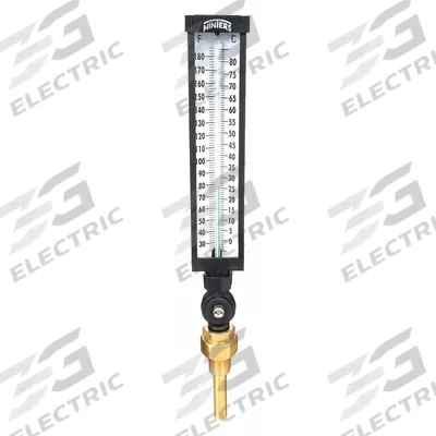 WINTERS Industrial Glass Thermometer: 30°F to 180°F /0°C to 80°C, +/-1% Accuracy - Lead-Free Adjustable-Angle Thermometer with Thermowell