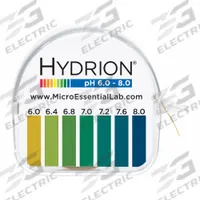 HYDRION pH Test Paper: 6 pH to 8 pH, 0.2 pH Resolution, 15 ft Overall Lg, 1/4 in Overall Wd (MPN 345). Key specifications — attr1371617: 0.2 pH; attr1371626: HYDRION.
