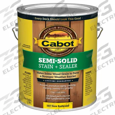 CABOT Wood Stain: Wood Stain and Sealer, Exterior, Oil, 1 gal Container Size - Wood Stains