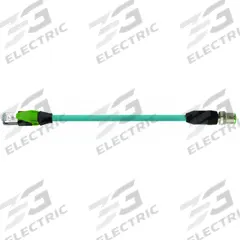 MURRELEKTRONIK Cordset: Cat6, M12 Male Straight x RJ45 Female Straight, 5 m Lg, TPE, Turquoise, X (MPN 7700-51551-S4X0500). Key specifications — Brand: MURRELEKTRONIK; Cable Jacket Color: Turquoise; End 2 Coding: X; Performance Category: Cat6.