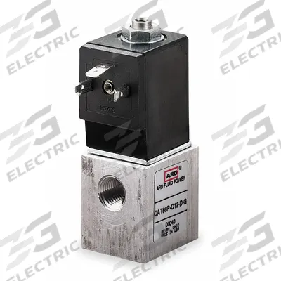 ARO Solenoid Air Control Valve: CAT, Three-Way / Two-Position, 12V DC - ARO CAT Series Solenoid-Operated Inline Air Control Valves