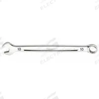MILWAUKEE Combination Wrench: Chrome Vanadium Steel, Chrome, 10 mm Head Size, 6 1/8 in Overall Lg (MPN 45-96-9510). Key specifications — attr309539: 10 mm; attr309567: Yes; attr324930: MILWAUKEE.