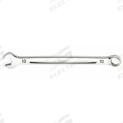 MILWAUKEE Combination Wrench: Chrome Vanadium Steel, Chrome, 10 mm Head Size - Metric 12-Point Combination Wrenches