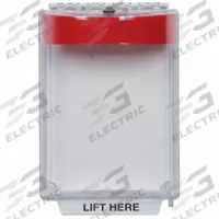 SAFETY TECHNOLOGY INTERNATIONAL Pull Station Cover w/Horn: Wall Mount, Flush Mount Mounting, Red (MPN STI-13020NR). Key specifications — Legend: LIFT HERE; Color: Red; Brand: SAFETY TECHNOLOGY INTERNATIONAL; Mounting Style: Flush Mount; Mounting Location: Wall Mount; Product Type: Wall Fixture Guard.