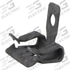 Hammer-On Beam Clamp: Steel, 5/16 in to 1/2 in, 1 in Overall Lg, 200 lb Load Capacity (MPN BE-5-8). Key specifications — Beam Flange Thickness: 5/16 in to 1/2 in; Compatible Pipe Size: 1/4 in; Load Capacity: 200 lb; Overall Length: 1 in; Overall Width: 1 in; Overall Height: 1 in; Material: Steel; Finish: Zinc Plated.