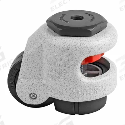 FOOT MASTER Leveling Caster: 50 mm Wheel Dia, 551 lb Load Rtg., Nylon Wheel, Aluminum Frame - General Purpose Leveling Bolt-Hole Casters